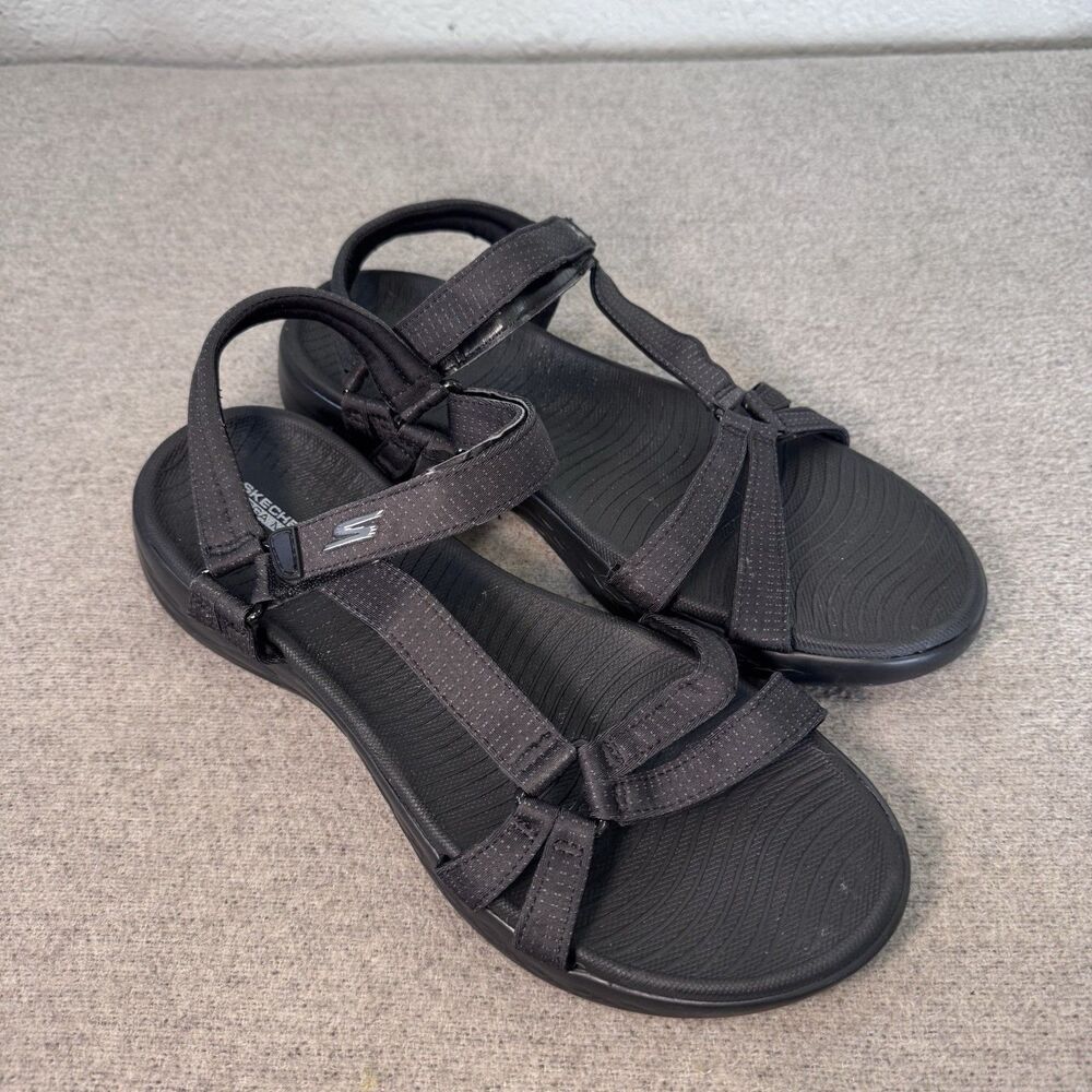 Skechers Sandals Black Goga Mat Gen 5 Max SN 15316 Comfort Walking Women 11